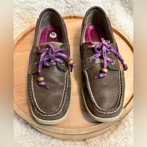 Sperry Tan and Brown Boat Shoes Top Siders Flats Comfortable Loafers Size 9.5 - Picture 2 of 9
